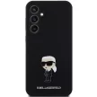 Karl Lagerfeld Silicone Ikonik Metal Pin case for Samsung Galaxy S23 FE tok, fekete