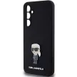 Karl Lagerfeld Silicone Ikonik Metal Pin case for Samsung Galaxy S23 FE tok, fekete