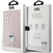 Karl Lagerfeld Silicone Choupette Metal Pin case for Samsung Galaxy S23 FE tok, rózsaszín