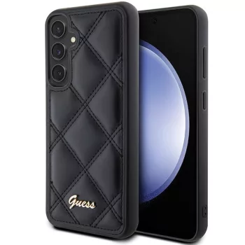   Guess GUHCS23FEPSQSQSK Samsung Galaxy S23 FE S711 hátlap, tok Quilted Metal Logo, fekete
