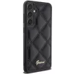 Guess GUHCS23FEPSQSQSK Samsung Galaxy S23 FE S711 hátlap, tok Quilted Metal Logo, fekete