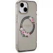 Guess GUHMP15SHFWFCK iPhone 15 6.1"  IML Flowers Wreatch MagSafe tok, fekete
