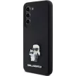 Karl Lagerfeld Silicone Karl&Choupette Metal Pin case for Samsung Galaxy S23 tok, fekete