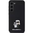 Karl Lagerfeld Silicone Karl&Choupette Metal Pin case for Samsung Galaxy S23 tok, fekete