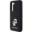 Karl Lagerfeld Silicone Karl&Choupette Metal Pin case for Samsung Galaxy S23 tok, fekete