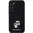 Karl Lagerfeld Silicone Karl&Choupette Metal Pin case for Samsung Galaxy S23 Plus tok, fekete