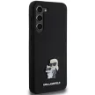 Karl Lagerfeld Silicone Karl&Choupette Metal Pin case for Samsung Galaxy S23 Plus tok, fekete
