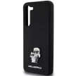 Karl Lagerfeld Silicone Karl&Choupette Metal Pin case for Samsung Galaxy S23 Plus tok, fekete