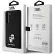 Karl Lagerfeld Silicone Karl&Choupette Metal Pin case for Samsung Galaxy S23 Plus tok, fekete