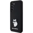 Karl Lagerfeld Silicone Choupette Metal Pin case for Samsung Galaxy S23 tok, fekete
