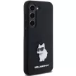 Karl Lagerfeld Silicone Choupette Metal Pin case for Samsung Galaxy S23 tok, fekete