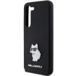 Karl Lagerfeld Silicone Choupette Metal Pin case for Samsung Galaxy S23 tok, fekete