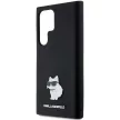 Karl Lagerfeld Silicone Choupette Metal Pin case for Samsung Galaxy S23 Ultra tok, fekete