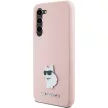 Karl Lagerfeld Silicone Choupette Metal Pin case for Samsung Galaxy S23 Plus tok, rózsaszín