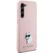 Karl Lagerfeld Silicone Choupette Metal Pin case for Samsung Galaxy S23 Plus tok, rózsaszín