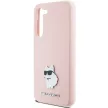 Karl Lagerfeld Silicone Choupette Metal Pin case for Samsung Galaxy S23 Plus tok, rózsaszín