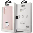 Karl Lagerfeld Silicone Choupette Metal Pin case for Samsung Galaxy S23 Plus tok, rózsaszín