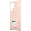 Karl Lagerfeld Silicone Choupette Metal Pin case for Samsung Galaxy S23 Ultra tok, rózsaszín