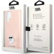 Karl Lagerfeld Silicone Choupette Metal Pin case for Samsung Galaxy S23 Ultra tok, rózsaszín