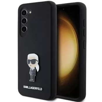   Karl Lagerfeld Silicone Ikonik Metal Pin case for Samsung Galaxy S23 Plus tok, fekete