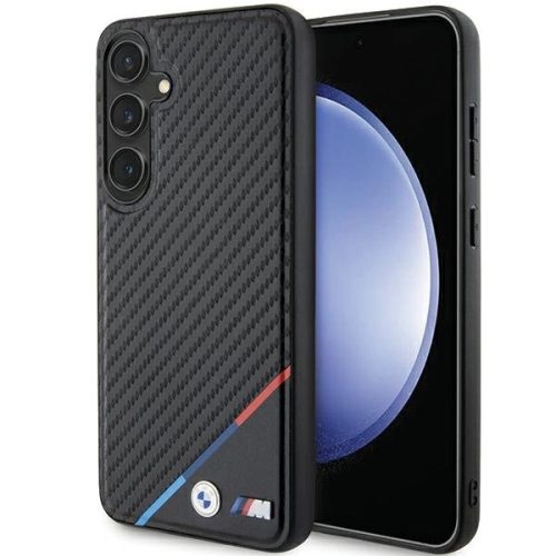 BMW BMHMS24S23PUDTK Samsung Galaxy S24 hardcase Carbon Tricolor Line MagSafe tok, fekete