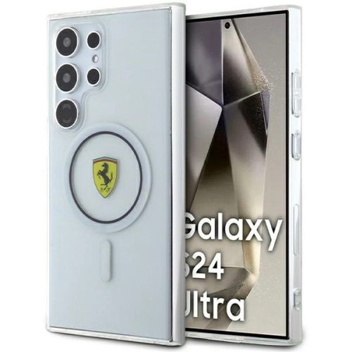 Ferrari FEHMS24LU3CLK S24 Ultra S928 hardcase IML Transp Inner Circle Line MagSafe tok, fekete