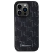 Karl Lagerfeld KLHMP15LPKHPORPK iPhone 15 Pro 6.1" Leather Monogram Metal Logo MagSafe tok, fekete