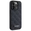 Karl Lagerfeld KLHMP15LPKHPORPK iPhone 15 Pro 6.1" Leather Monogram Metal Logo MagSafe tok, fekete