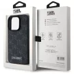 Karl Lagerfeld KLHMP15LPKHPORPK iPhone 15 Pro 6.1" Leather Monogram Metal Logo MagSafe tok, fekete