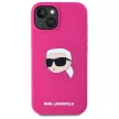 Karl Lagerfeld KLHMP15SSKHPPLF iPhone 15 6.1" Silicone Karl Head Print MagSafe tok, rózsaszín