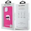 Karl Lagerfeld KLHMP15SSKHPPLF iPhone 15 6.1" Silicone Karl Head Print MagSafe tok, rózsaszín
