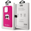 Karl Lagerfeld KLHMP15LSKHPPLF iPhone 15 Pro 6.1" Silicone Karl Head Print MagSafe tok,  rózsaszín