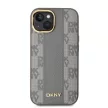 DKNY DKHMP14SPCPVSLE iPhone 14 6.1" Leather Checkered Mono Pattern MagSafe tok, bézs