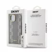 DKNY DKHMP14SPCPVSLE iPhone 14 6.1" Leather Checkered Mono Pattern MagSafe tok, bézs