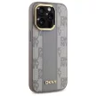 DKNY DKHMP14LPCPVSLE iPhone 14 Pro 6.1" Leather Checkered Mono Pattern MagSafe tok, bézs