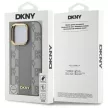 DKNY DKHMP14LPCPVSLE iPhone 14 Pro 6.1" Leather Checkered Mono Pattern MagSafe tok, bézs