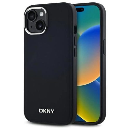 DKNY Leather Checketok, Red Mono Pattern MagSafe DKHMP15SPSCMCLK iPhone 15 6.1" tok, fekete