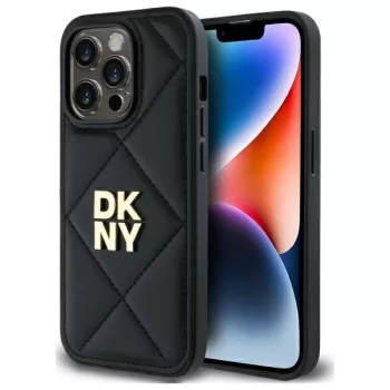   DKNY DKHCP14XPQDSLK iPhone 14 Pro Max 6.7" Quilted Stack Logo tok, fekete