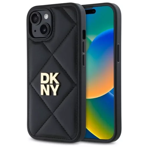 DKNY Quilted Stack Logo DKHCP15SPQDSLK iPhone 15 6.1" tok, fekete
