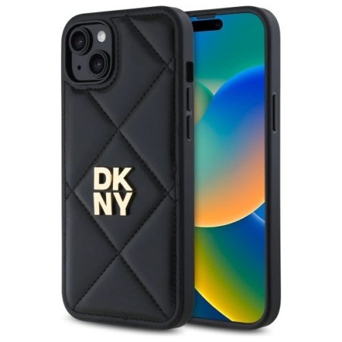 DKNY Quilted Stack Logo DKHCP15MPQDSLK iPhone 15 Plus 6.7" tok, fekete