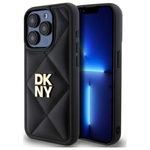 DKNY Quilted Stack Logo DKHCP15LPQDSLK iPhone 15 Pro 6.1" tok, fekete