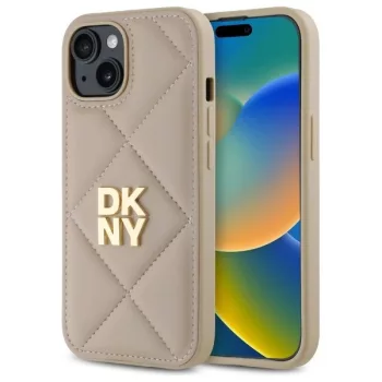   DKNY Quilted Stack Logo DKHCP15SPQDSLE iPhone 15 6.1" tok, bézs