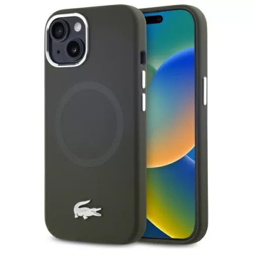 Lacoste LCHMP15SSMAB iPhone 15 6.1" Silicone Croco Logo MagSafe tok, khaki