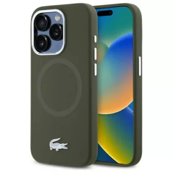   Lacoste LCHMP15LSMAB iPhone 15 Pro 6.1" Silicone Croco Logo MagSafe tok, zöld