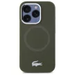 Lacoste LCHMP15LSMAB iPhone 15 Pro 6.1" Silicone Croco Logo MagSafe tok, zöld