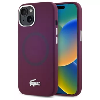   Lacoste LCHMP15SSMAR iPhone 15 6.1" bordeaux hardcase Silicone Croco Logo MagSafe
