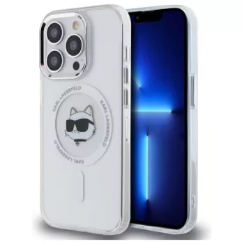   Karl Lagerfeld KLHMP14LHLSCHH iPhone 14 Pro 6.1" IML Metal Choupette Head MagSafe tok, fehér