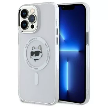   Karl Lagerfeld KLHMP14XHLSCHH iPhone 14 Pro Max 6.7" IML Metal Choupette Head MagSafe tok, fehér