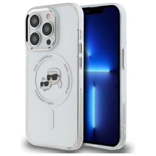 Karl Lagerfeld KLHMP14XHLSKCH iPhone 14 Pro Max 6.7" IML Metal Karl&Choupette Head MagSafe tok, fehér