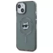 Karl Lagerfeld KLHMP15SHLSCHK iPhone 15 6.1" IML Metal Choupette Head MagSafe tok, fekete